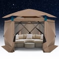 thumbnail image 3 of COBIZI Pop up Gazebo Screen Tent Screen House for Camping,12x12 Gazebo with Removable Roof, Outdoor Screened Gazebo with Sidewalls, Tent with Carry Bag and Ground Stakes,Khaki(Upgraded), 3 of 13