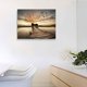 thumbnail image 2 of Arte mural en lienzo con puente y lago al atardecer, decoración paisajística para sala, 2 of 6