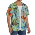 thumbnail image 4 of KLL Retro Seamless Flying Butterflies Print Men's Shirt Short Sleeve Button Down Summer Cuba Beach Shirts- Medium, 4 of 7