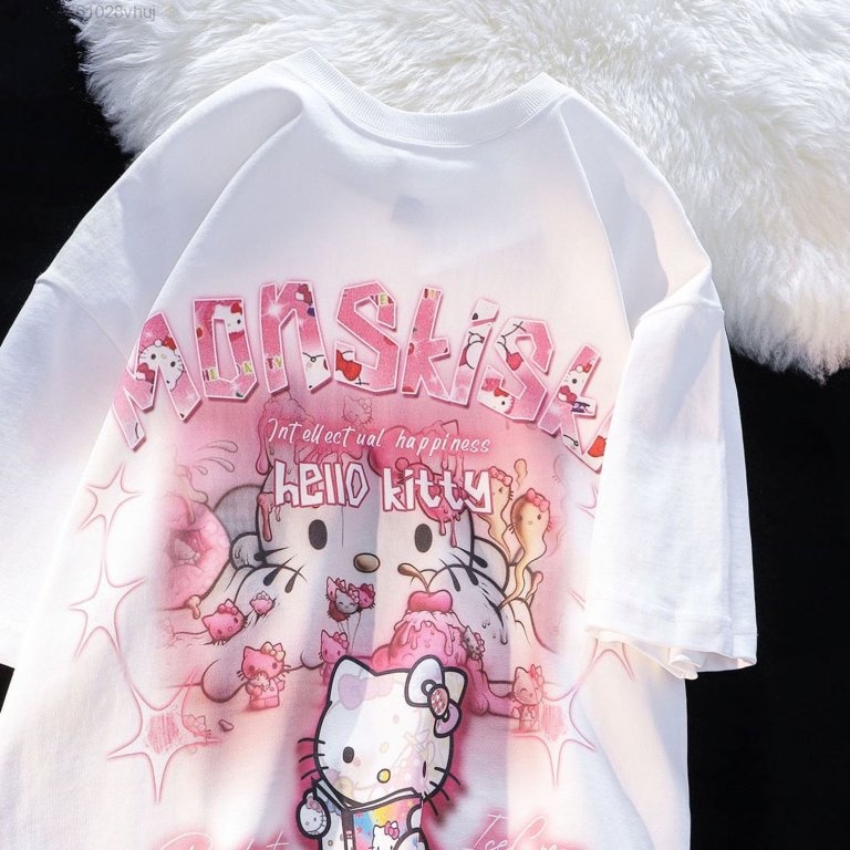 Sanrio Hello Kitty Cotton Yk2 Clothes New White T Shirt For
