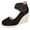 Black, variant on Espadrilles Wedge Heeled Strappy Dressy Shoes for Women Ladies Summer Fall Beach Stylish Casual Suede Closed Toe Slip on Platform Chunky Heels with Elastic Ankle Strap Beige Size 6.5