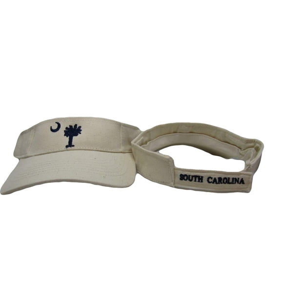 Bone White Carolina Palmetto Crescent Visor hat cap