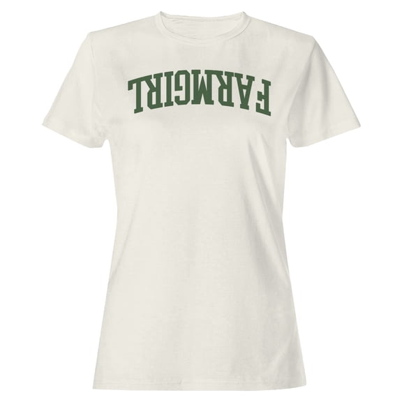 Farmgirl Arched Retro Green Women's Off-White T-shirt