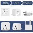 thumbnail image 3 of Bates- US to UK Plug Adapter, 2 Pack, White Type G Adapter for Travel, UK Power Adapter, UK Adapter Plug, Ireland Plug Adapter for London Plug, UK Adapters for Travel, England Travel Plug Adapter, 3 of 6