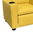thumbnail image 4 of Sillón reclinable para niños Benzara con portavasos de piel sintética amarilla, 4 of 5