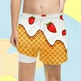 thumbnail image 2 of Curuila Toddler Kids Boys Summer Shorts Drawstring Elastic Waist Cartoon Print Comfortable Shorts White Size 8 Years, 2 of 4
