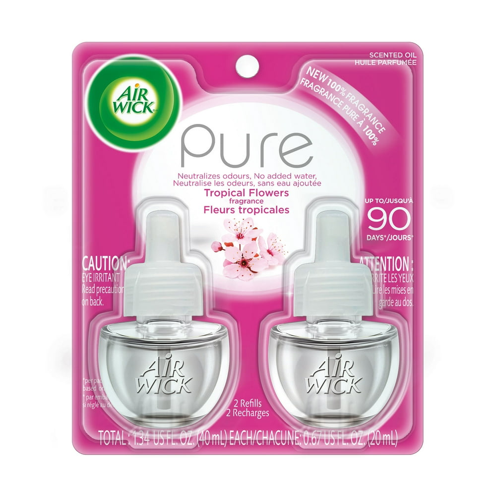 Air Wick Scented Oil Refill, Tropical Flowers, Air Freshener, 2ct