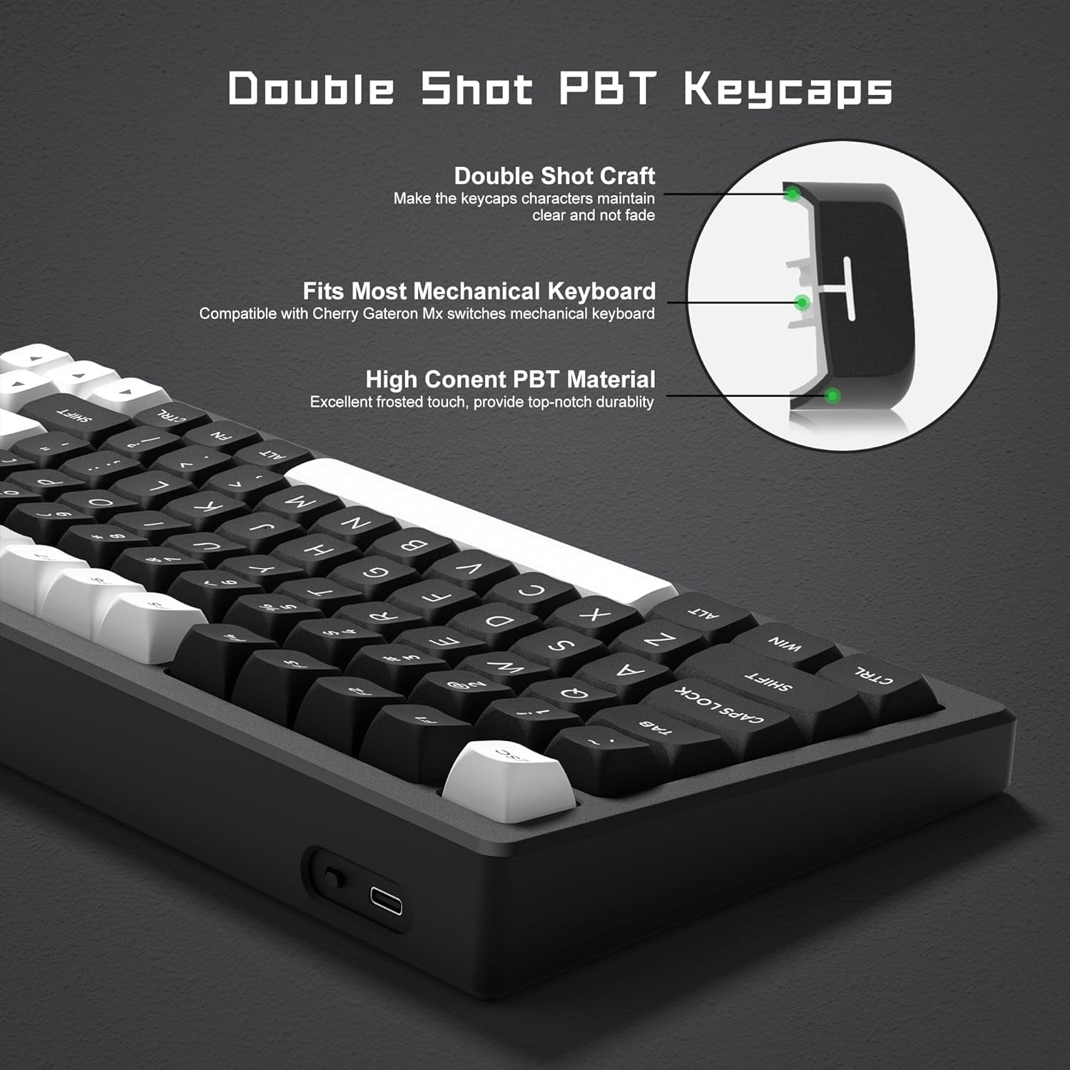 Black And White Keycaps 100 Black And White Pbt Japanese Keycaps
