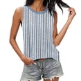 thumbnail image 2 of Pounoo Débardeurs pour Femmes Imprimé Floral Sans Manches Col Rond Coupe Ample Respirant Extensible Pulls Décontractés Blouses Quotidiennes Style Vacances Cadeau, 2 of 6