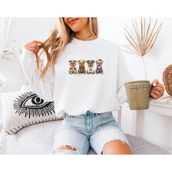 Yorkie season Sweatshirt, Yorkshire Terrier, Dog Mom season Shirt, Cute Yorkie Sweater, Festive Pup Crewneck, F7130 Tshirt All Size S-5XL