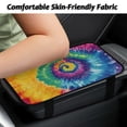 thumbnail image 3 of Yuyamidu Rainbow Tie Dye Car Center Console Cover Fluffy Armrest Cover for Car Truck Van Flannel Car Center Console Armrest Protector Auto Accessories with Elastic Bands, 3 of 7