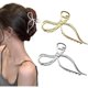 thumbnail image 1 of wonima44 2 Pieces Bow Hair Clips for Women, Metal Claw Clip Elegant Bow Hair Claw Clips Large Hair Clip Big Butterfly Clips Strong Hold Jaw Clamps for Thin and Thick Hair, Gold and Silver, 1 of 1