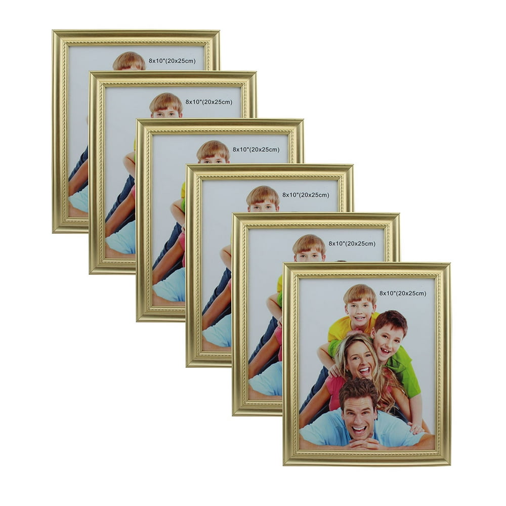 Modern Collection Picture Frame Plastic 8 X 10 Light Gold With Glass