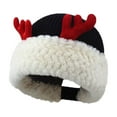 thumbnail image 2 of UTSJKR Women Cute Reindeer Antler Hat Girls 2026 Christma Hats Soft Warm Crochet Knitted Plush Hats Xmas Winter Comfy Caps Black, 2 of 6