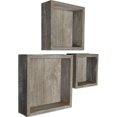 thumbnail image 2 of Ekena Millwork Set of 3, Square, Closed Back, Vintage Farmhouse Shadow Box Shelves, Barnwood Decor Collection, Reclaimed Grey, 2 of 11