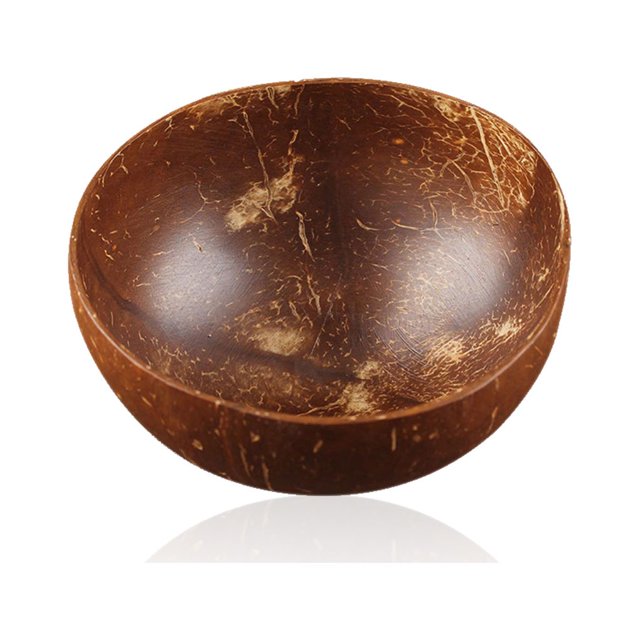 Naiovety Cuenco de cáscara de coco, soporte de almacenamiento, accesorio de vajilla, cuencos de comida naturales únicos, vajilla artesanal, Mostrada