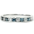 thumbnail image 2 of Pompeii 1/2ct Blue & White Diamond Channel Set Wedding Ring 14K White Gold (Blue,SI2), 2 of 4