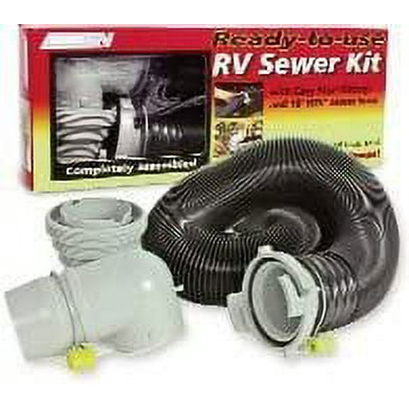 Camco Sewer Kit Easy Slip Ready To Use 39551 - Universal Fit - Includes 10 HTS Sewer Hose