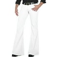 thumbnail image 2 of LWavelet 70s Disco Pants for Men,Mens Bell Bottom Jeans Pants,60s 120s Bell Bottoms Vintage Denim Pants Jeans for Men White XL, 2 of 5