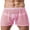 Pink, variant on Men's Hollow See Through Shorts Drawstring Loose Lounge Pants Swim Shorts Cover Up Boxer Trunks