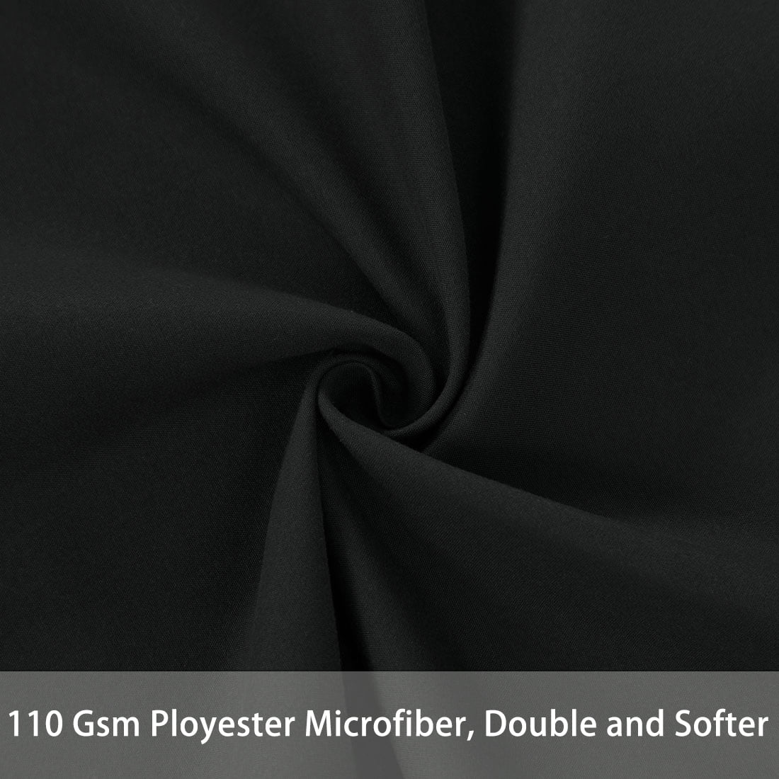 Unique Bargains 2 Packs Brushed Microfiber Body Pillowcase Black 20" x 60"