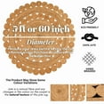 thumbnail image 4 of Natural Jute Circle Rug, Reversible Rustic Farmhouse Boho Area Mat, Natural_E, 6 FT, 4 of 5