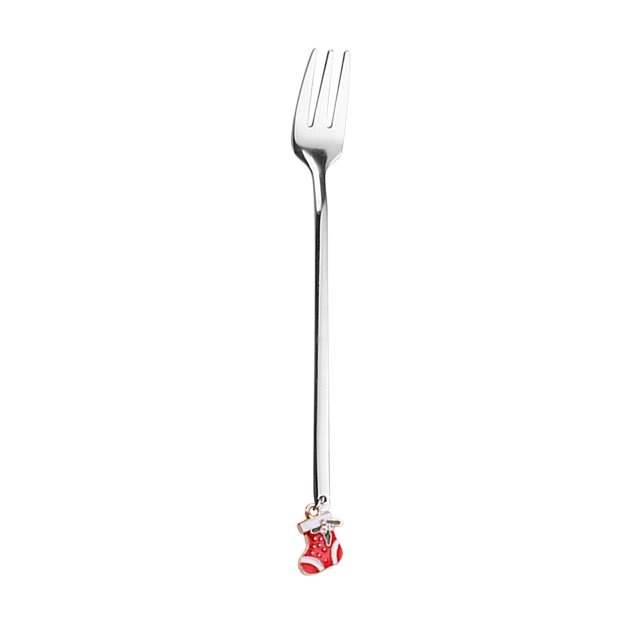 DagobertNiko Inicio Decoraciones navideñas Tenedor de café de metal Cuchara para revolver Decoraciones de mesa navideñas Año Nuevo