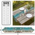 thumbnail image 3 of Teal Beach Coastal Table Runner Linen Burlap Table Runner 72 Inches Long Summer Ocean Starfish Shell Conch Dresser Scarves for Kitchen Island Coffee Dining Party Wedding Banquet Holiday Decor 16"x72", 3 of 8