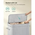 thumbnail image 4 of 100L Laundry Hamper with Lid Bamboo Laundry Basket with Liner Bag Foldable Storage Hamper with Handles Gray, 4 of 8