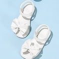 thumbnail image 4 of BOBOGOJP Girls Sandals, Open Toe Cute Bow Princess Girls Flats, Sparkly Summer Dress Shoes Sandals for Toddler/Little Kid/Big Kid White for Size 9.5, 4 of 6