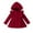 Burgundy, variant on Odeerbi Infant Girls Winter Trench Coat Jacket Warm Outerwear Woolen Overcoat Fashion Casual Ruffle Long Sleeve Hooded Coat Purple