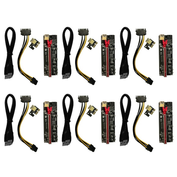 6 sets PCI-E MINING Adaptador Adaptador de 6 pines PCI-E Adaptador de tarjeta GPU suministro