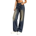 thumbnail image 3 of ClodeEU Women's Vintage High Waist Straight Leg Jeans,Casual Baggy Denim Pants ,Women's Plus XXS, 3 of 4