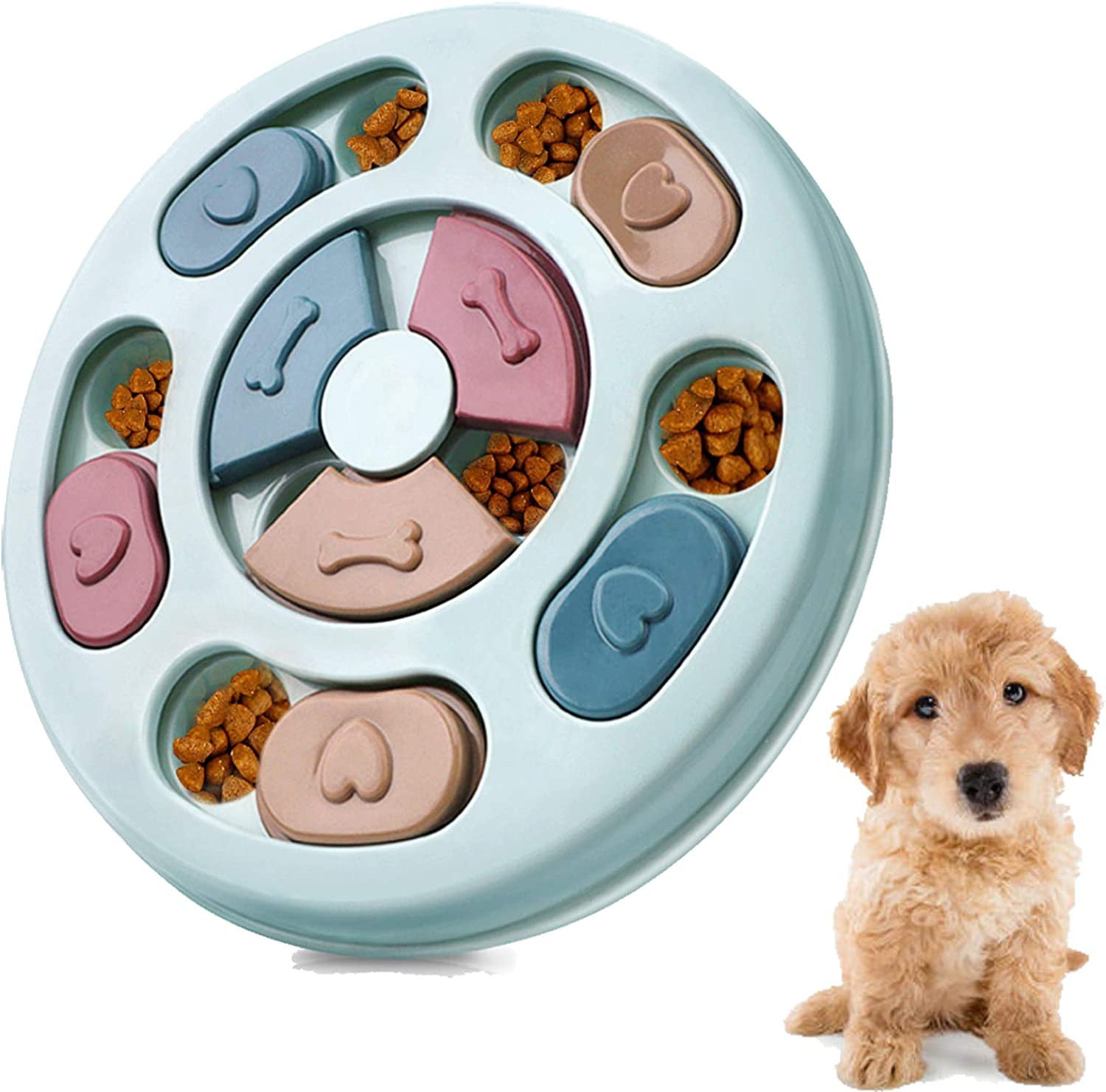 NYDREAM Dog Puzzle Toys-Puppy Treat Dispenser Dog Toys with Non-Slip/Increase IQ/Interactive Flower Slow Dispensing Feeding Pet Dog Training Games Feeder for Mini Dog Puppies 