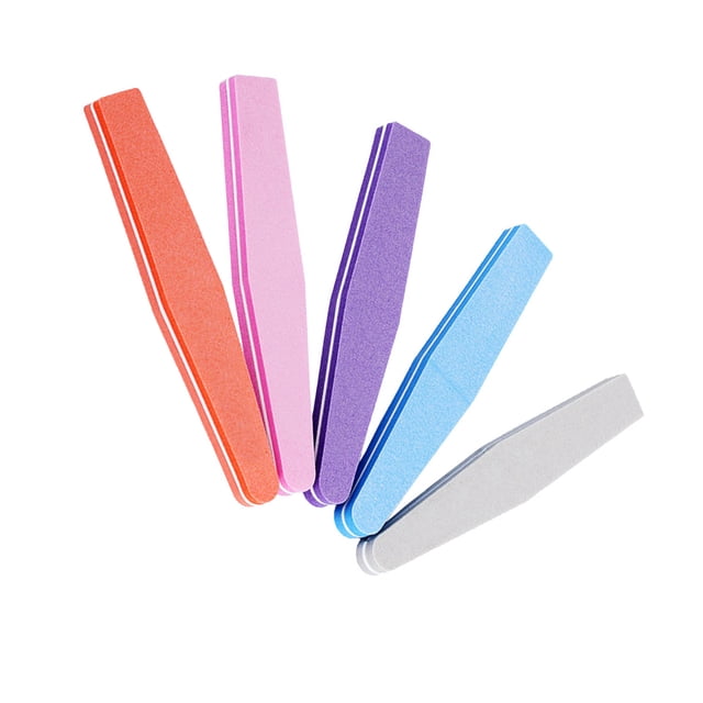 HAMPPLIES 5Pcs Assorted Color Nail Buffer Sponge Nail Files for Natural and False Nails Shiner Blocks