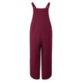 thumbnail image 3 of Summer Women Jumpsuit with Pockets Sleeveless Wide Legs Plus Size Overalls, 3 of 6