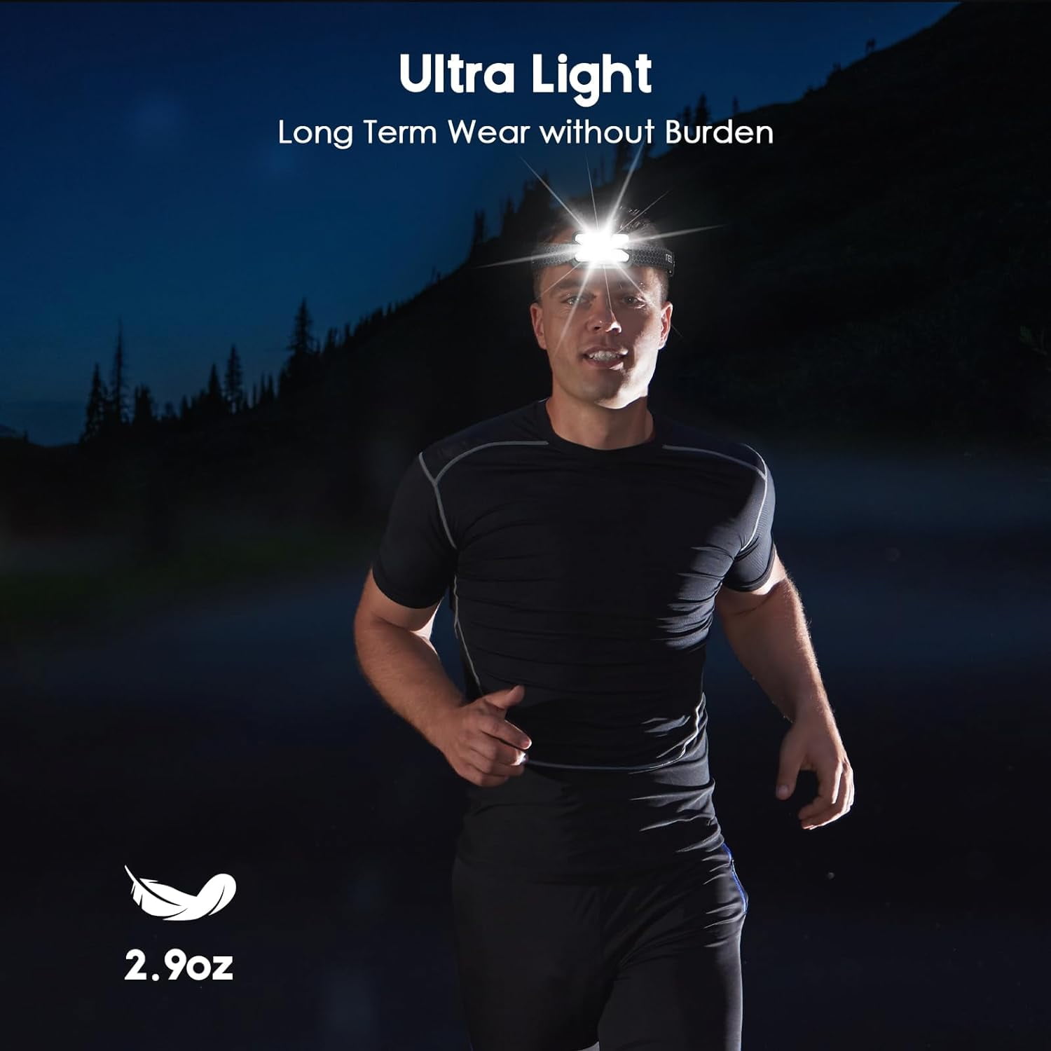 Rechargeable Headlamp 2 Pack, 2500 Lumen Bright 5 LED Headlight, 7 Modes Adjustable Motion Sensor, USB-C Waterproof Head Flashlight, Outdoor Hiking Camping Fishing (5 Led Headlamp)