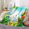 thumbnail image 2 of Green Leaves Floral Throw Blanket Flowers Sky Decor Gifts for Wife Mom Women Kids Girls for Birthday Christmas Valentine''s Day Presens Soft Warm Premium Plush Throw Blanket 50"x60", 2 of 6