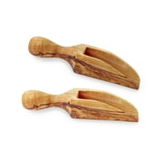 Wooden Scoop, Set of 2, Bath Salt Scoop, Handcrafted Olive Wood Scoop, Rustic Kitchen and Bathroom Decor, Mini Scoop Small(2.5")