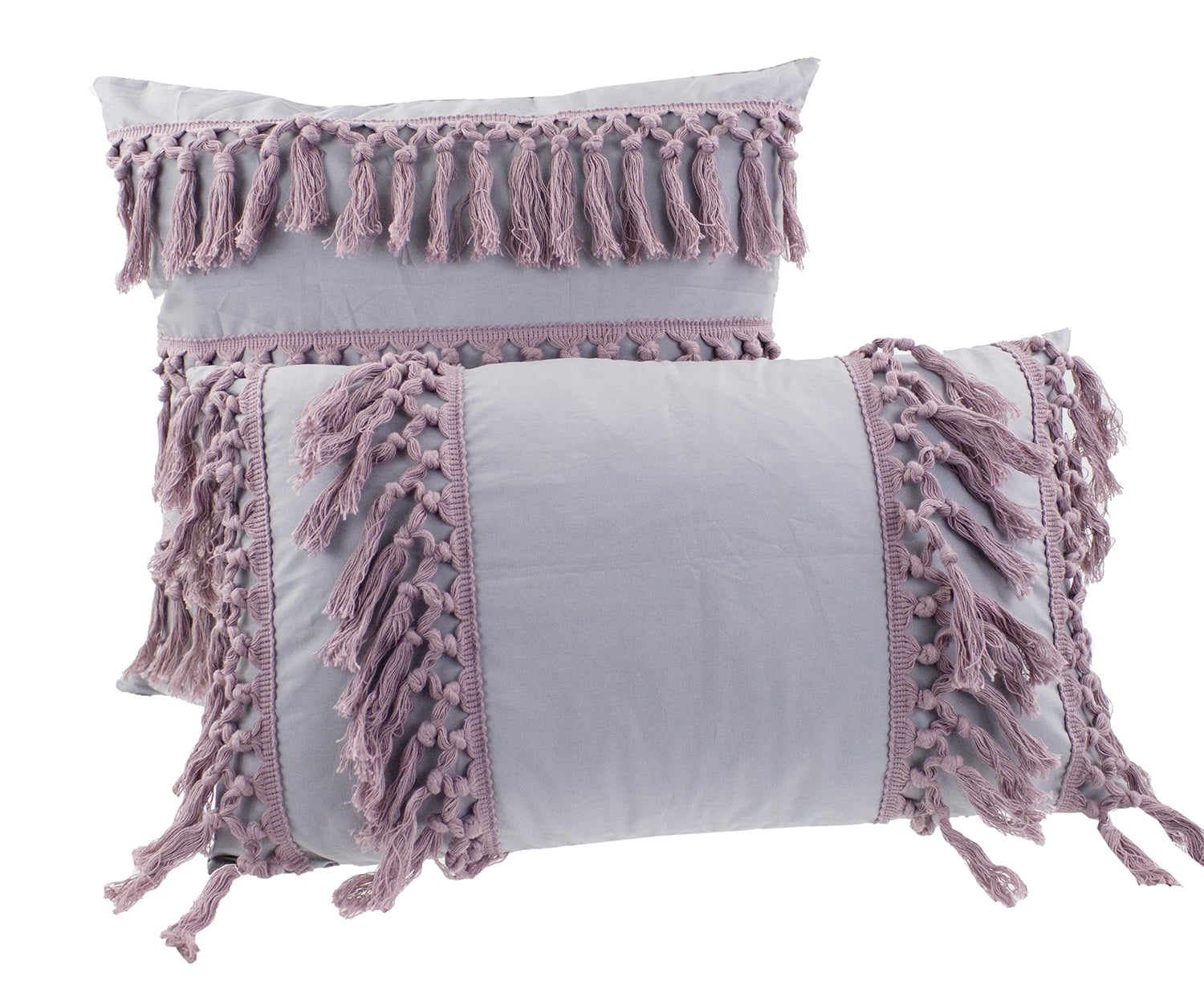 Stylish Fringe Tassels Decorative Throw Pillow Pink 12