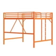 thumbnail image 7 of Zimtown Queen Size Loft Bed with Reversible Ladder, Metal Bed Frame for Adults, Guardrails, Space-Saving, Orange, 7 of 7
