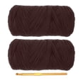 thumbnail image 1 of Hilo para camisetas Uxcell para ganchillo con gancho, 2 paquetes de 130 yardas, color café oscuro, 1 of 6