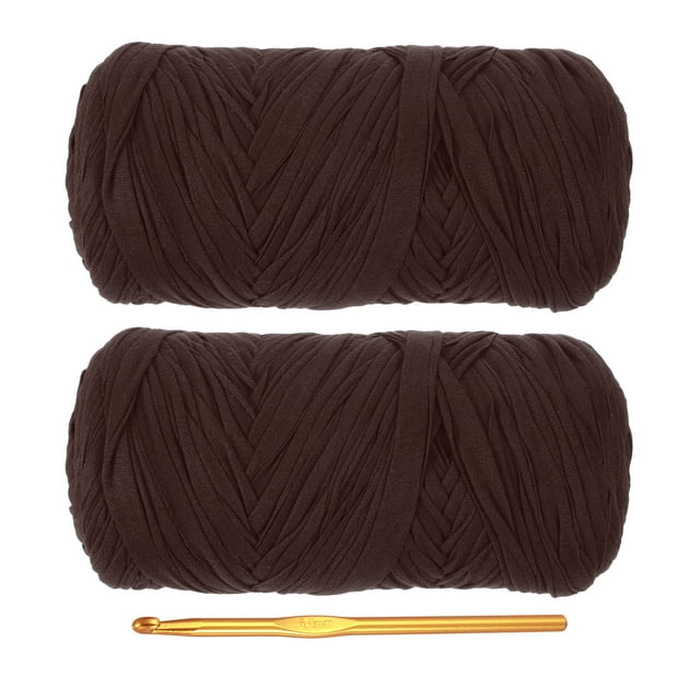 Hilo para camisetas Uxcell para ganchillo con gancho, 2 paquetes de 130 yardas, color café oscuro