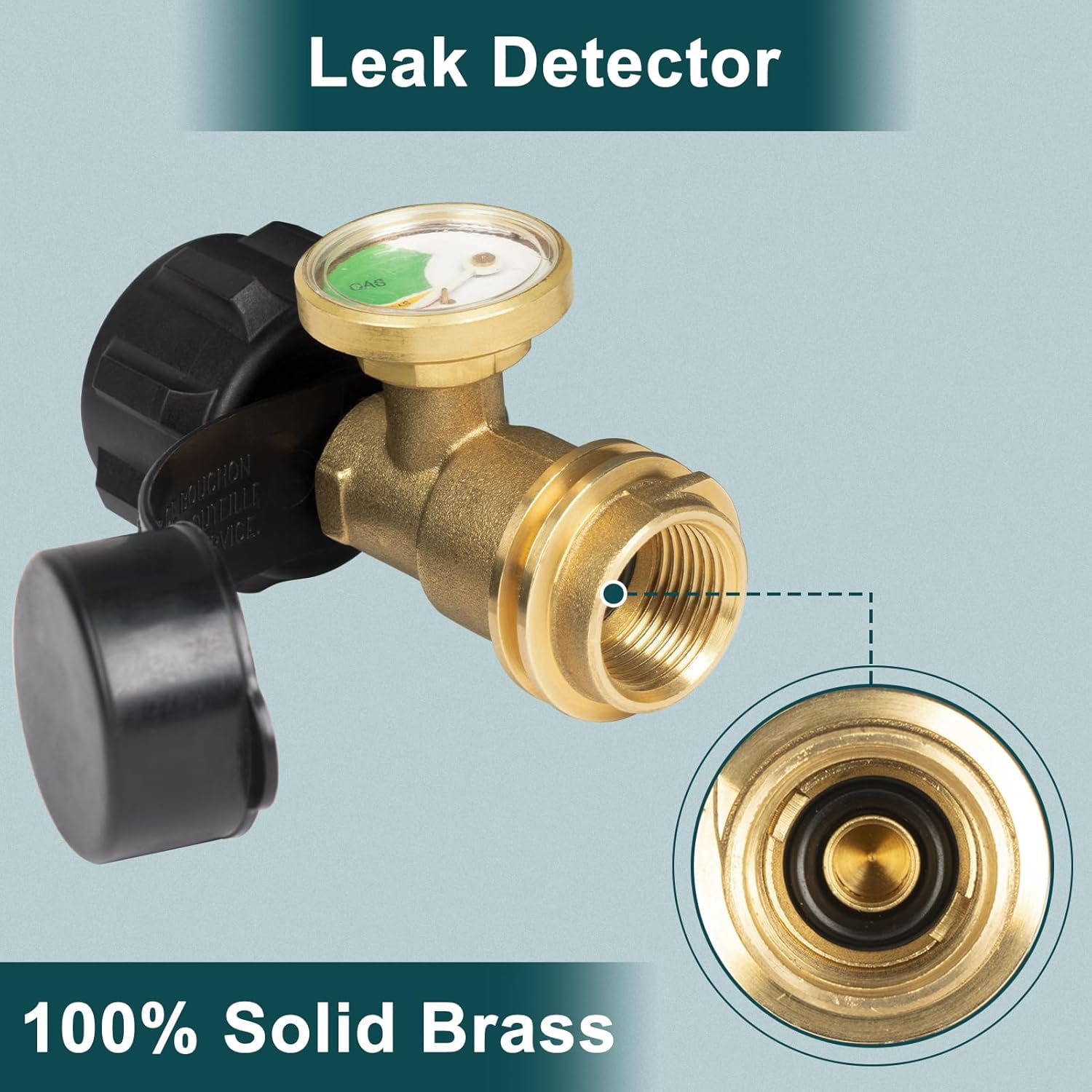 Propane Tank Gauge, Propane Level Indicator for 5-40LB Tanks, Perfect for RV Camper, Propane Heater, Fire Pit, Gas Grill and More, QCC1/Type 1 Connection