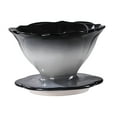 thumbnail image 3 of ACDANC Pour over Coffee Maker Ceramic Coffee Dripper for Home Travel Manual Porcelain Cone Brewer Delicate Decoration Flower Shaped Black, 3 of 4