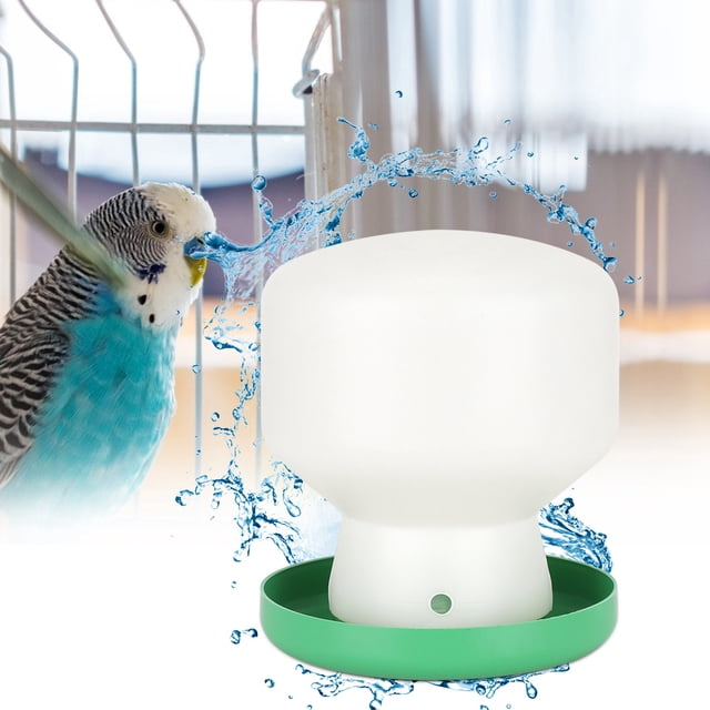 Dispensador de agua para pájaros NikouMX Bebedero automático grande con cubierta verde de plástico