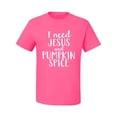 thumbnail image 2 of Wild Bobby I Need Jesus & Pumpkin Spice Inspirational/Christian Men Graphic Tee, Neon Pink, XX-Large, 2 of 6