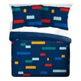 thumbnail image 6 of LEGO®, Brick Stripe, Navy, Kids, Quilt and Sham Bedding Set, Queen 86" x 86", 6 of 10