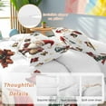 thumbnail image 2 of Christmas Bedding Duvet Cover Set Queen Size 4 Pieces Santa Claus Winter Xmas Bell Snowflake Pine Tree Bedding Set with Zipper Closure, 1 Comforter Cover 90x92 Inches 1 Flat Sheet & 2 Pillow Cases, 2 of 7