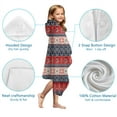 thumbnail image 7 of Red and Blue Christmas Knitted Pattern Hooded Bath Towel，50"x30" for Ages 3 To 12 Kids, Quick Dry Lightweight Soft Microfiber Hood Beach Towel Cover Up for Kids, 7 of 7